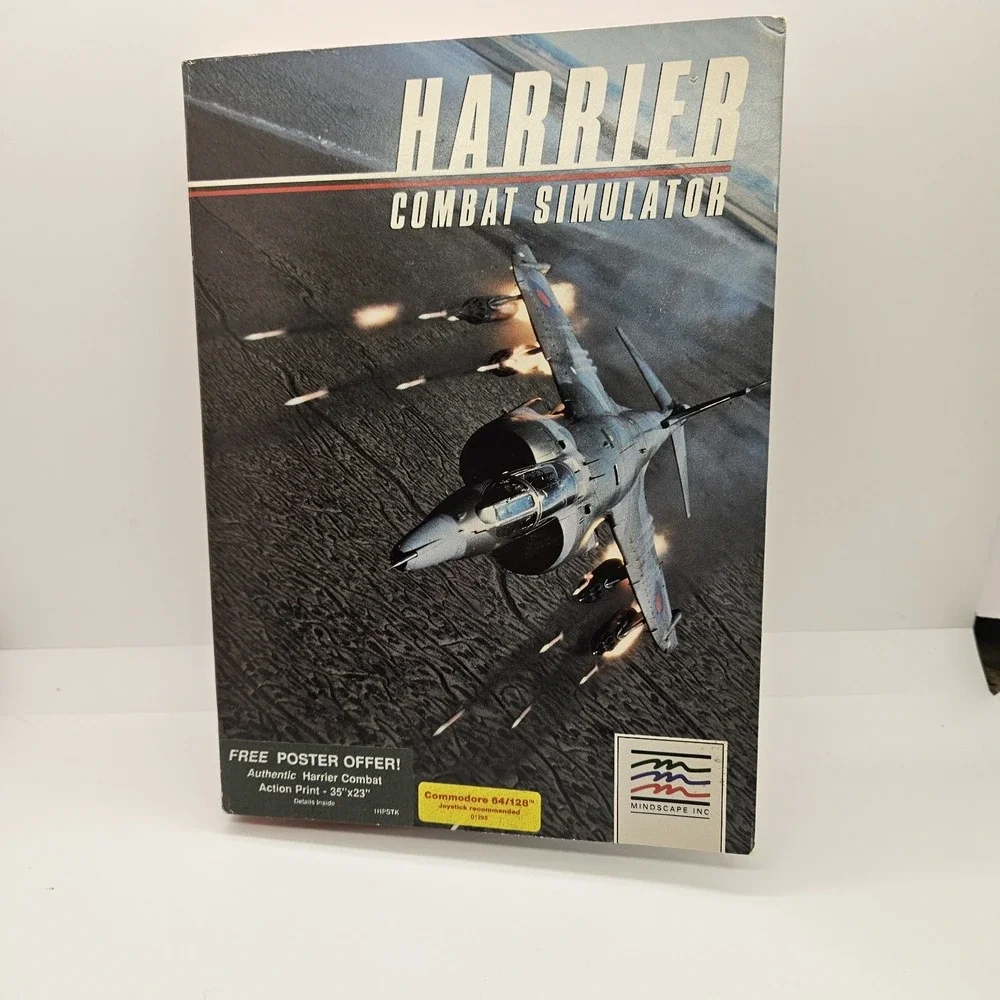 Harrier Combat Simulator Commodore 64/128 Complete Box Manual Mindscape Untested
